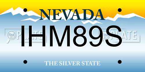 IHM89S Nevada License Plate