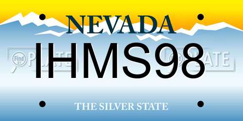 IHMS98 Nevada License Plate