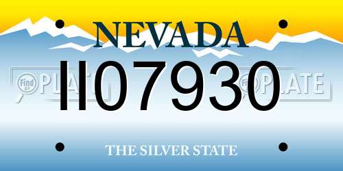 II07930 Nevada License Plate