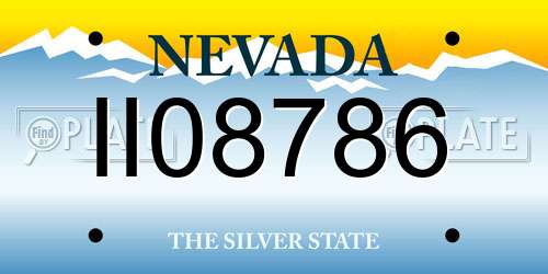 II08786 Nevada License Plate