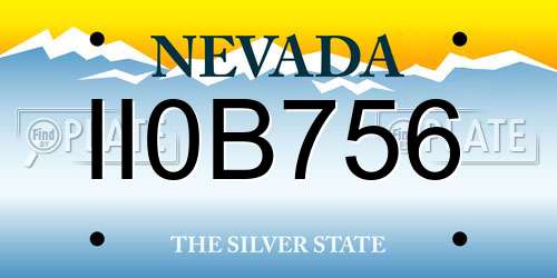 II0B756 Nevada License Plate