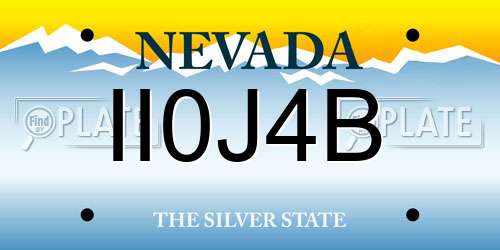 II0J4B Nevada License Plate