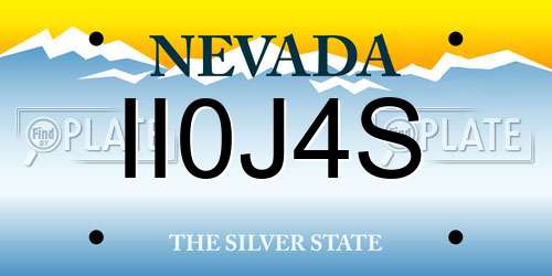 II0J4S Nevada License Plate