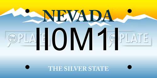 II0M1I Nevada License Plate
