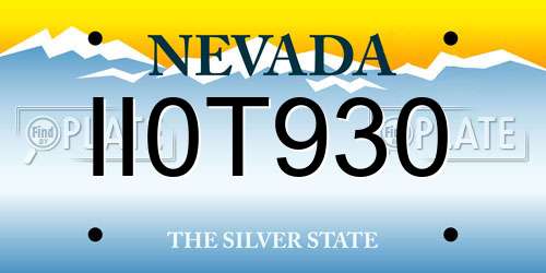 II0T930 Nevada License Plate