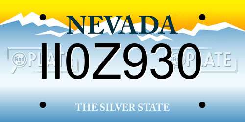 II0Z930 Nevada License Plate