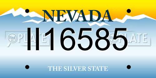 II16585 Nevada License Plate