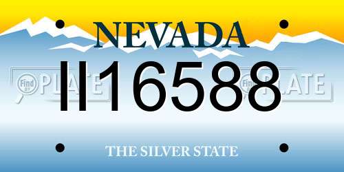 II16588 Nevada License Plate