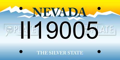 II19005 Nevada License Plate
