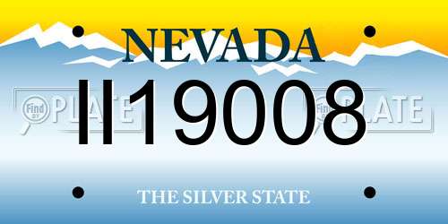 II19008 Nevada License Plate