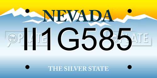 II1G585 Nevada License Plate