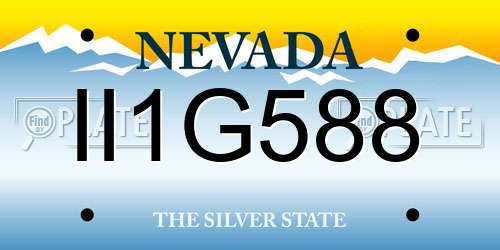 II1G588 Nevada License Plate