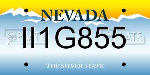 II1G855 Nevada License Plate