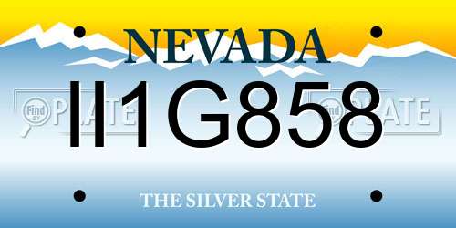 II1G858 Nevada License Plate