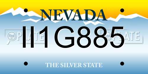 II1G885 Nevada License Plate