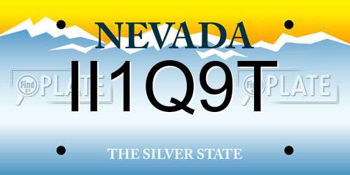 II1Q9T Nevada License Plate