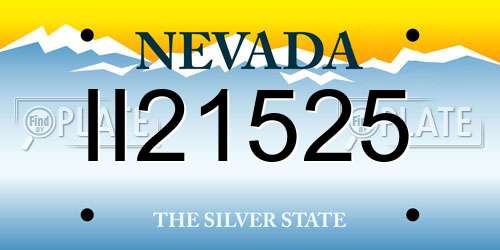II21525 Nevada License Plate