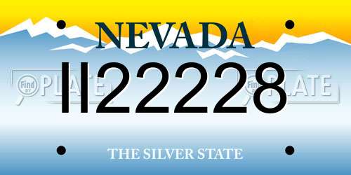 II22228 Nevada License Plate