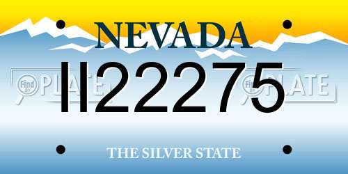 II22275 Nevada License Plate