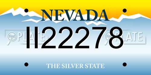 II22278 Nevada License Plate