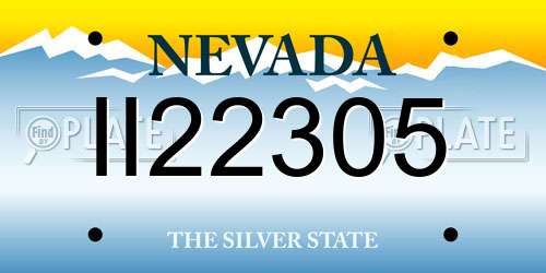 II22305 Nevada License Plate