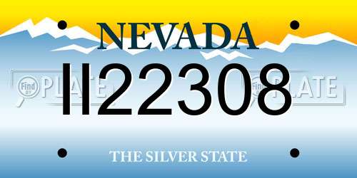 II22308 Nevada License Plate