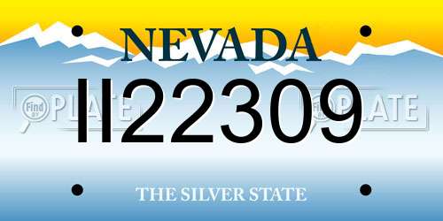 II22309 Nevada License Plate
