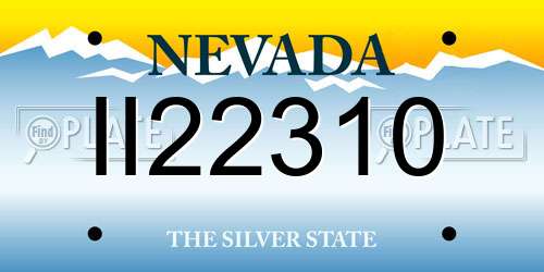 II22310 Nevada License Plate