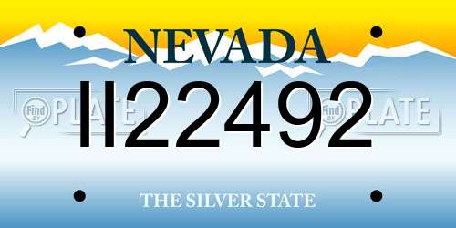 II22492 Nevada License Plate
