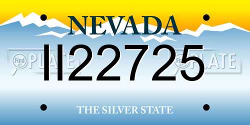 II22725 Nevada License Plate