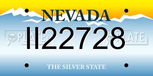 II22728 Nevada License Plate