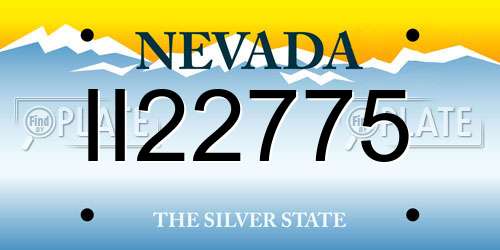 II22775 Nevada License Plate