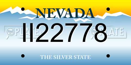 II22778 Nevada License Plate