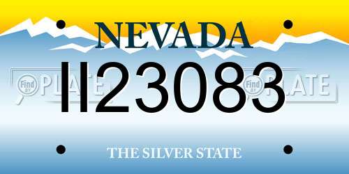 II23083 Nevada License Plate