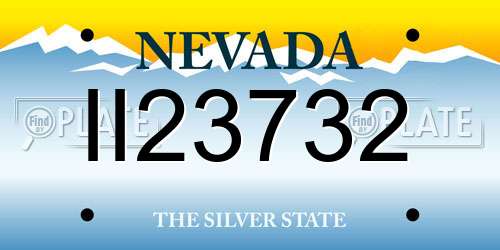 II23732 Nevada License Plate