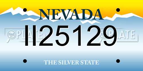 II25129 Nevada License Plate