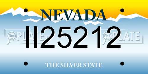 II25212 Nevada License Plate