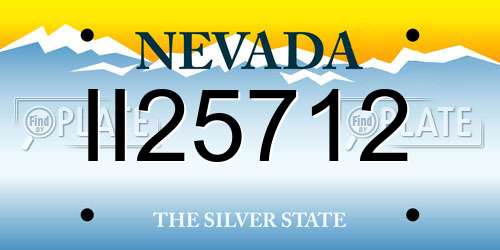 II25712 Nevada License Plate