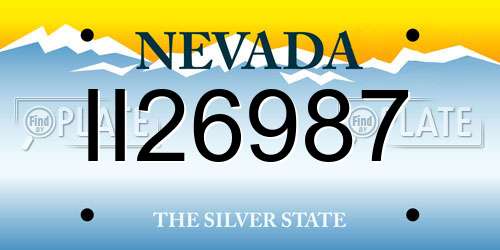 II26987 Nevada License Plate