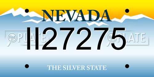II27275 Nevada License Plate
