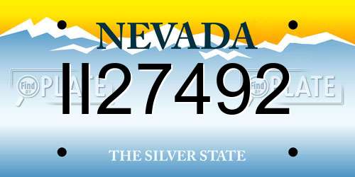 II27492 Nevada License Plate