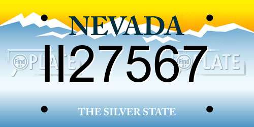 II27567 Nevada License Plate