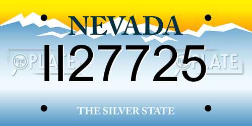 II27725 Nevada License Plate