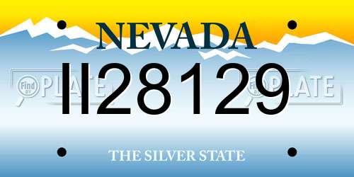 II28129 Nevada License Plate