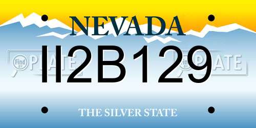 II2B129 Nevada License Plate