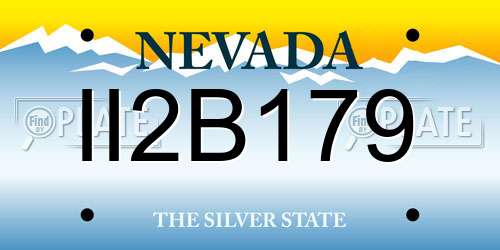 II2B179 Nevada License Plate
