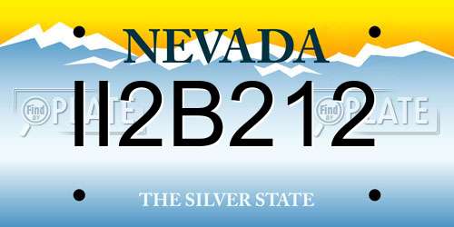II2B212 Nevada License Plate