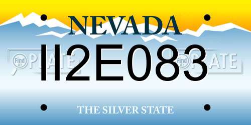 II2E083 Nevada License Plate