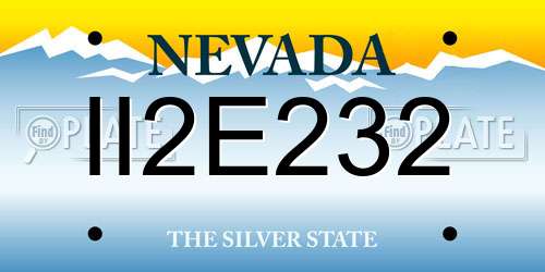 II2E232 Nevada License Plate
