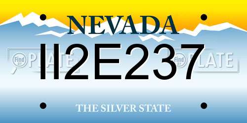 II2E237 Nevada License Plate